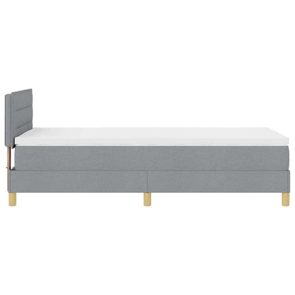 Box Spring Seng Med Madras Lysegrå 90 X 200 Cm Stof - Billede 9