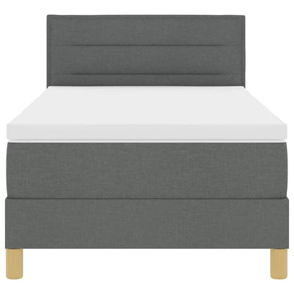 Box Spring Seng Med Madras Mørkegrå 90 X 200 Cm Stof - Billede 8
