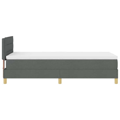 Box Spring Seng Med Madras Mørkegrå 90 X 200 Cm Stof - Billede 9