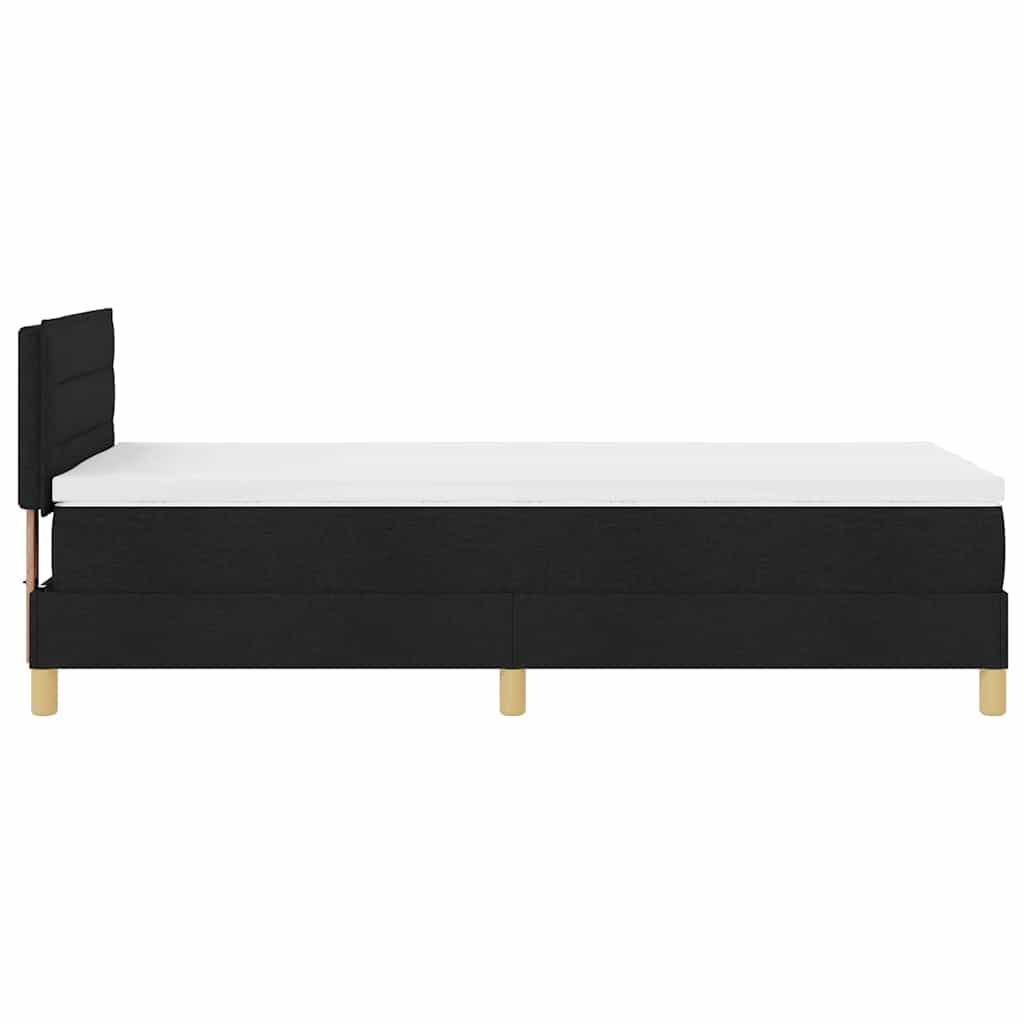 Box Spring Seng Med Madras Med Hovedgærde Sort 90 X 200 Cm Stof - Billede 9