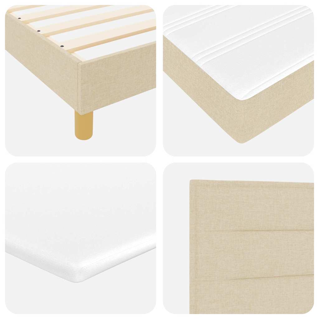 Box Spring Seng Med Madras Creme 90 X 200 Cm Stof - Billede 12
