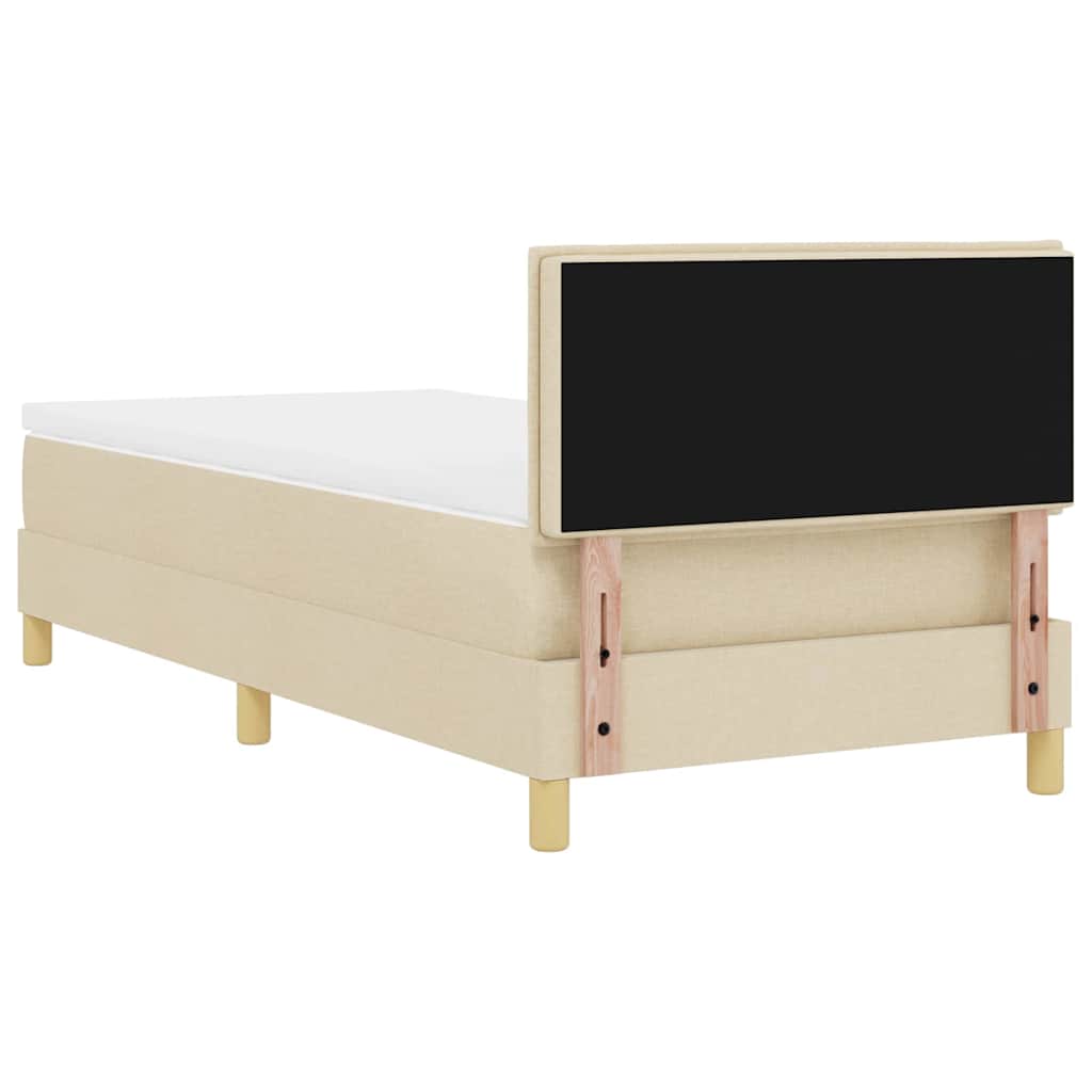 Box Spring Seng Med Madras Creme 90 X 200 Cm Stof - Billede 11