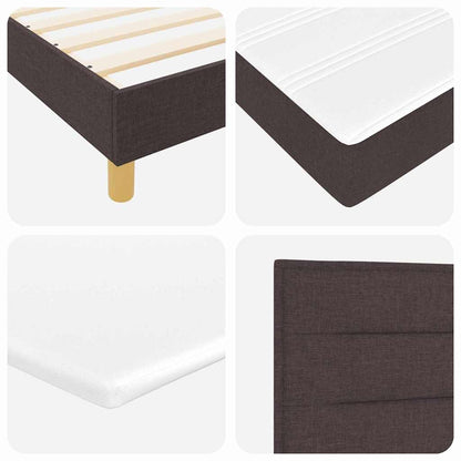 Box Spring Seng Med Madras Mørkebrun 120 X 200 Cm Stof - Billede 11
