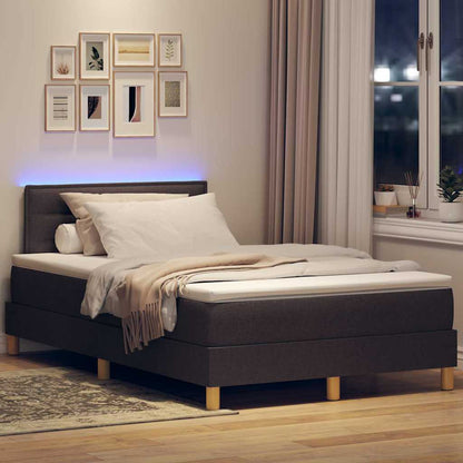 Box Spring Seng Med Madras Mørkebrun 120 X 200 Cm Stof - Billede 5