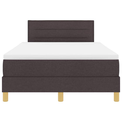 Box Spring Seng Med Madras Mørkebrun 120 X 200 Cm Stof - Billede 8