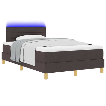 Box Spring Seng Med Madras Mørkebrun 120 X 200 Cm Stof - Billede 3