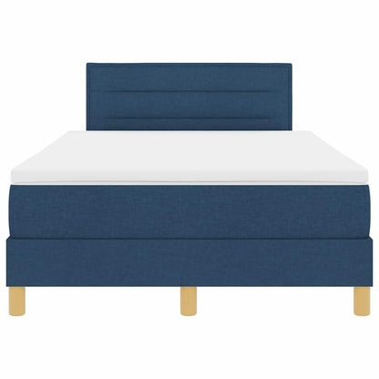 Box Spring Seng Med Madras Med Hovedgærde Blå 120 X 200 Cm Stof - Billede 8