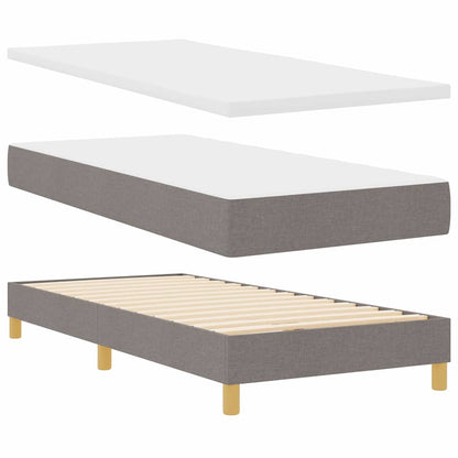 Box Spring Seng Med Madras Gråbrun 80 X 200 Cm Stof - Billede 6