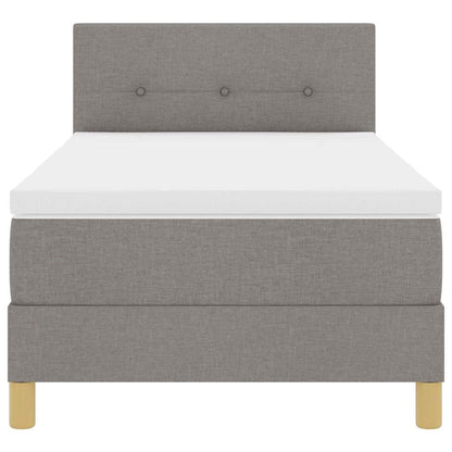 Box Spring Seng Med Madras Gråbrun 80 X 200 Cm Stof - Billede 8