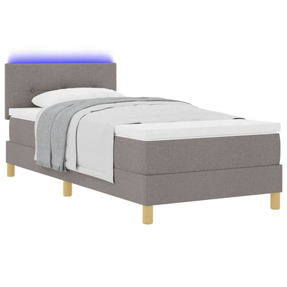 Box Spring Seng Med Madras Gråbrun 80 X 200 Cm Stof - Billede 3