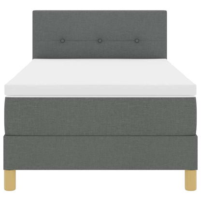 Box Spring Seng Med Madras Mørkegrå 90 X 190 Cm Stof - Billede 8