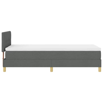 Box Spring Seng Med Madras Mørkegrå 90 X 190 Cm Stof - Billede 9