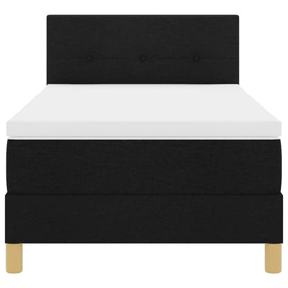 Box Spring Seng Med Madras Med Hovedgærde Sort 90 X 190 Cm Stof - Billede 8