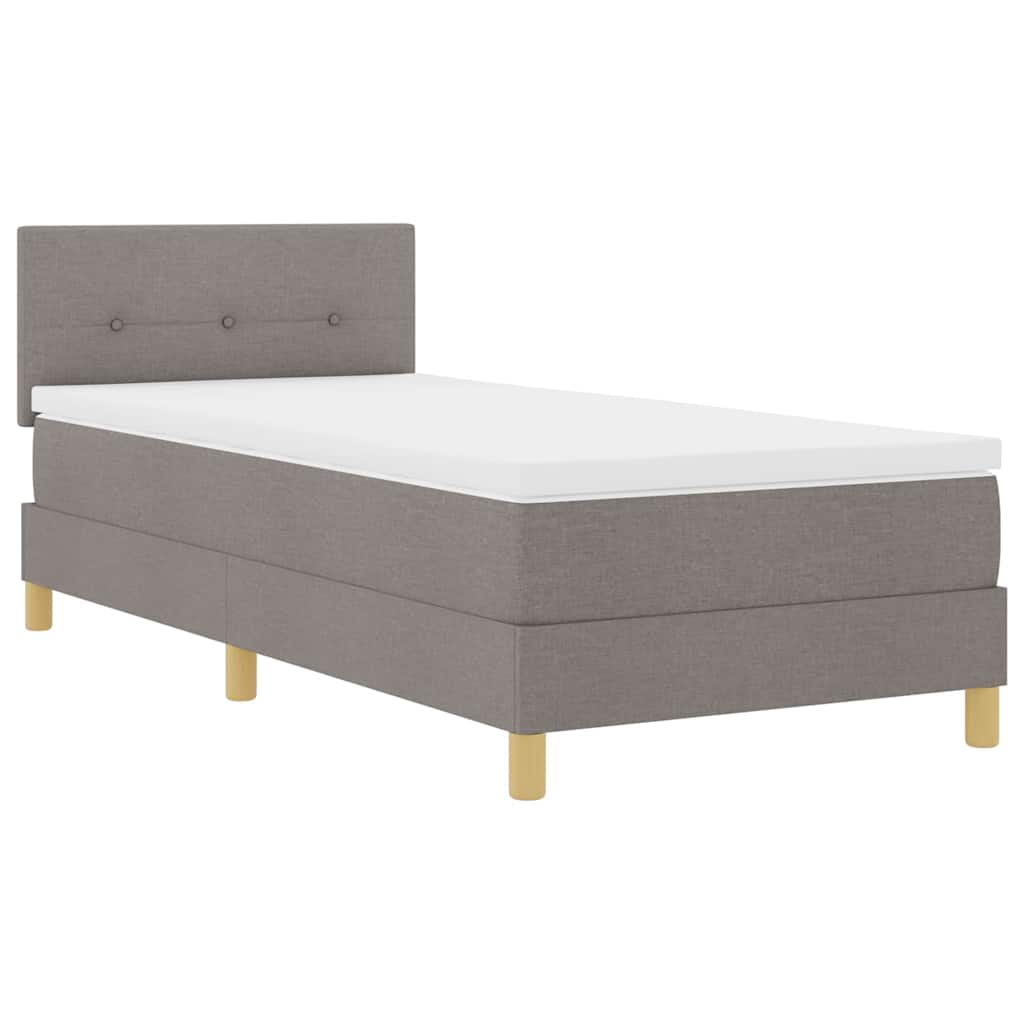 Box Spring Seng Med Madras Gråbrun 90 X 190 Cm Stof - Billede 2