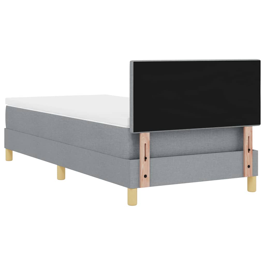 Box Spring Seng Med Madras Lysegrå 90 X 200 Cm Stof - Billede 10