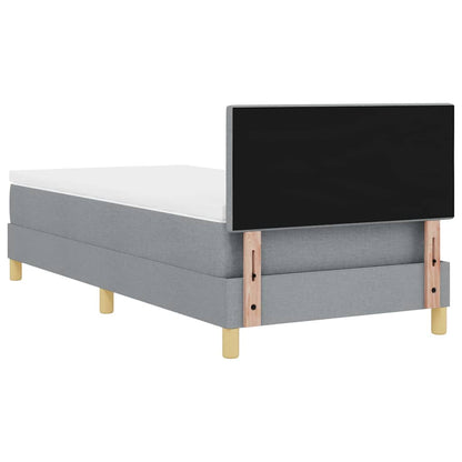 Box Spring Seng Med Madras Lysegrå 90 X 200 Cm Stof - Billede 10