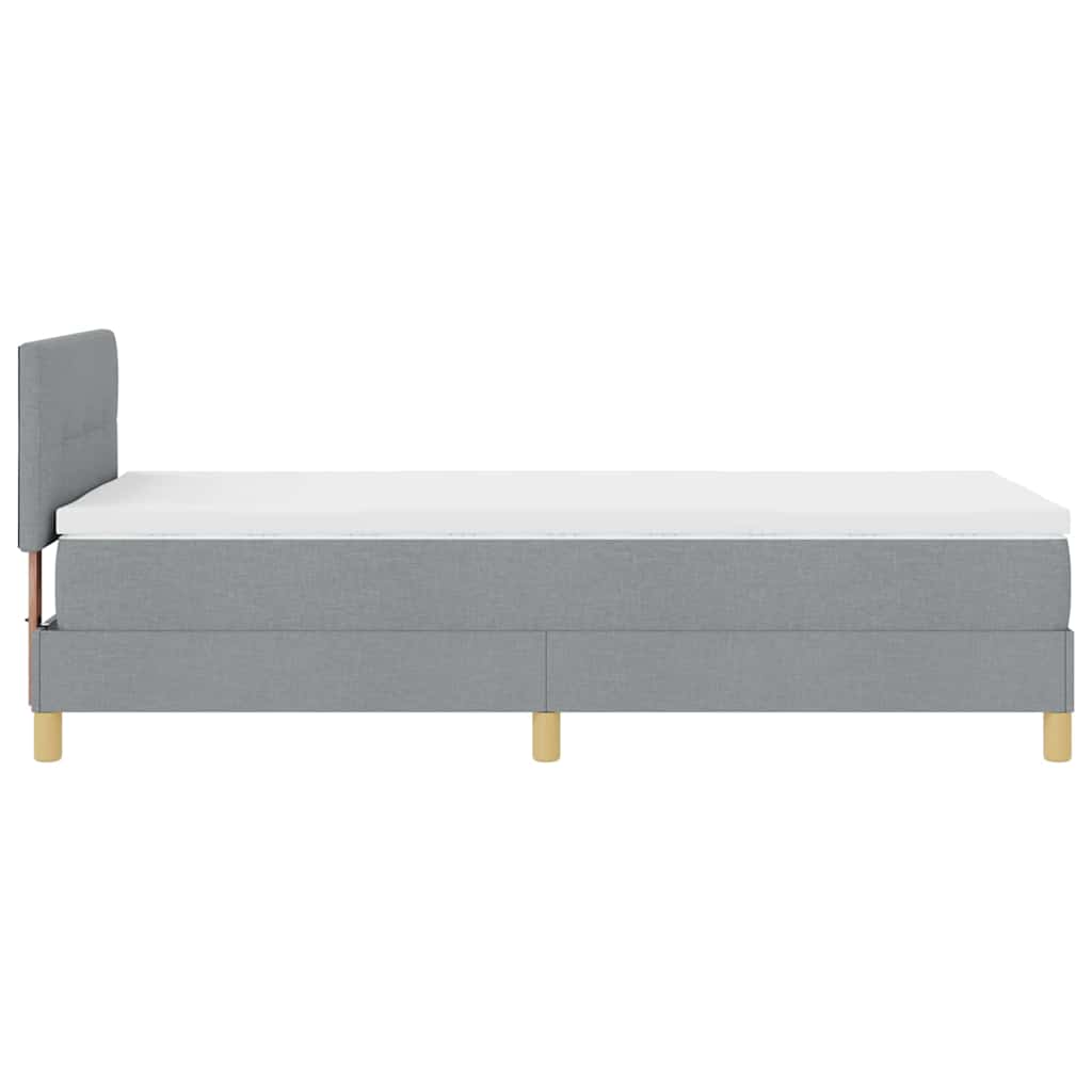 Box Spring Seng Med Madras Lysegrå 90 X 200 Cm Stof - Billede 9