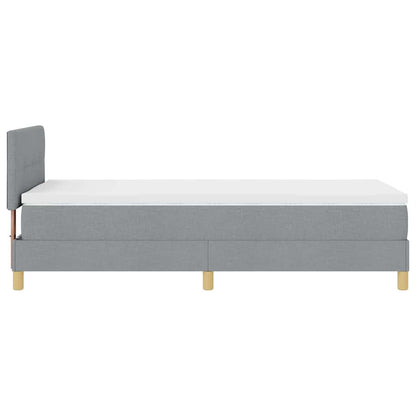 Box Spring Seng Med Madras Lysegrå 90 X 200 Cm Stof - Billede 9