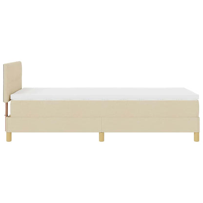 Box Spring Seng Med Madras Creme 90 X 200 Cm Stof - Billede 10