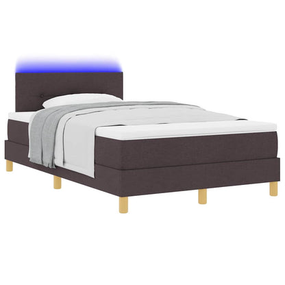 Box Spring Seng Med Madras Mørkebrun 120 X 190 Cm Stof - Billede 3