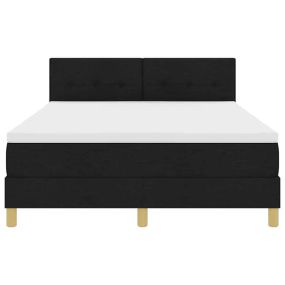 Box Spring Seng Med Madras Sort 140 X 190 Cm Stof - Billede 9