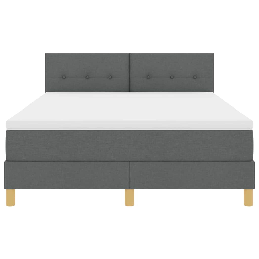 Box Spring Seng Med Madras Mørkegrå 160 X 200 Cm Stof - Billede 8