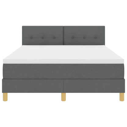 Box Spring Seng Med Madras Mørkegrå 160 X 200 Cm Stof - Billede 8