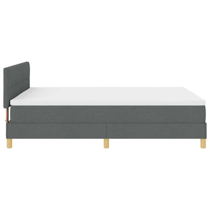 Box Spring Seng Med Madras Mørkegrå 160 X 200 Cm Stof - Billede 9