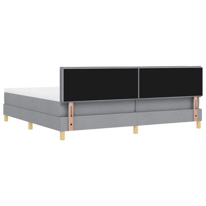 Box Spring Seng Med Madras Lysegrå 200 X 200 Cm Stof - Billede 10