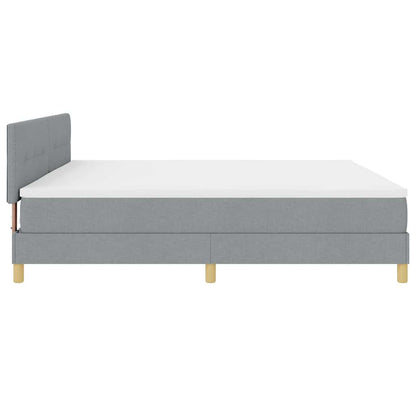 Box Spring Seng Med Madras Lysegrå 200 X 200 Cm Stof - Billede 9