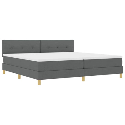 Box Spring Seng Med Madras Mørkegrå 200 X 200 Cm Stof - Billede 2