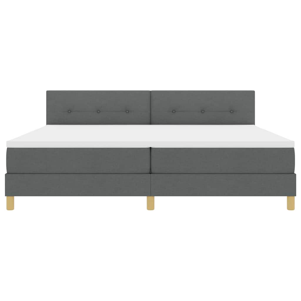 Box Spring Seng Med Madras Mørkegrå 200 X 200 Cm Stof - Billede 8