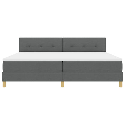 Box Spring Seng Med Madras Mørkegrå 200 X 200 Cm Stof - Billede 8