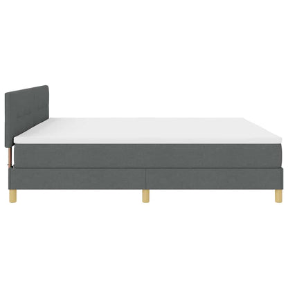 Box Spring Seng Med Madras Mørkegrå 200 X 200 Cm Stof - Billede 9