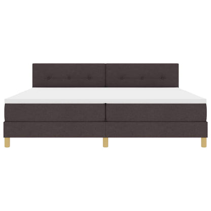 Box Spring Seng Med Madras Mørkebrun 200 X 200 Cm Stof - Billede 9