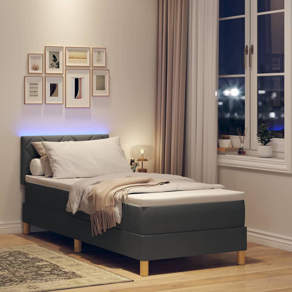 LED Box Spring Bed Med Pude Stof - Billede 5