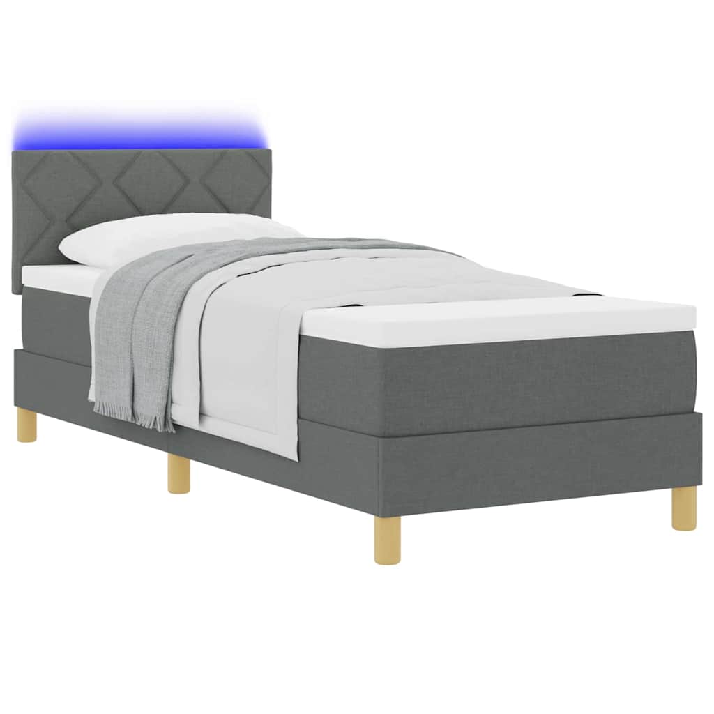 LED Box Spring Bed Med Pude Stof - Billede 3
