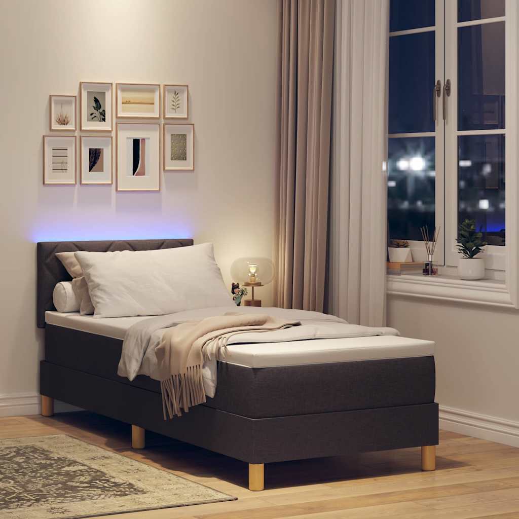LED Box Spring Bed Med Hovedgærde Stof - Billede 5