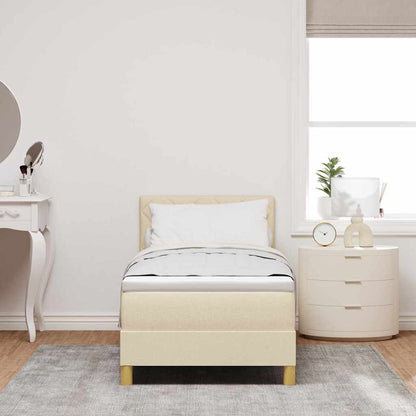 Box Spring Seng Med Madras Creme 80 X 200 Cm Stof - Billede 5