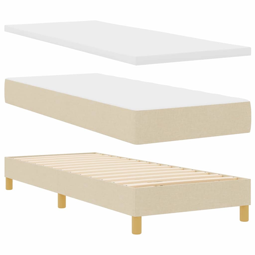 Box Spring Seng Med Madras Creme 80 X 200 Cm Stof - Billede 7