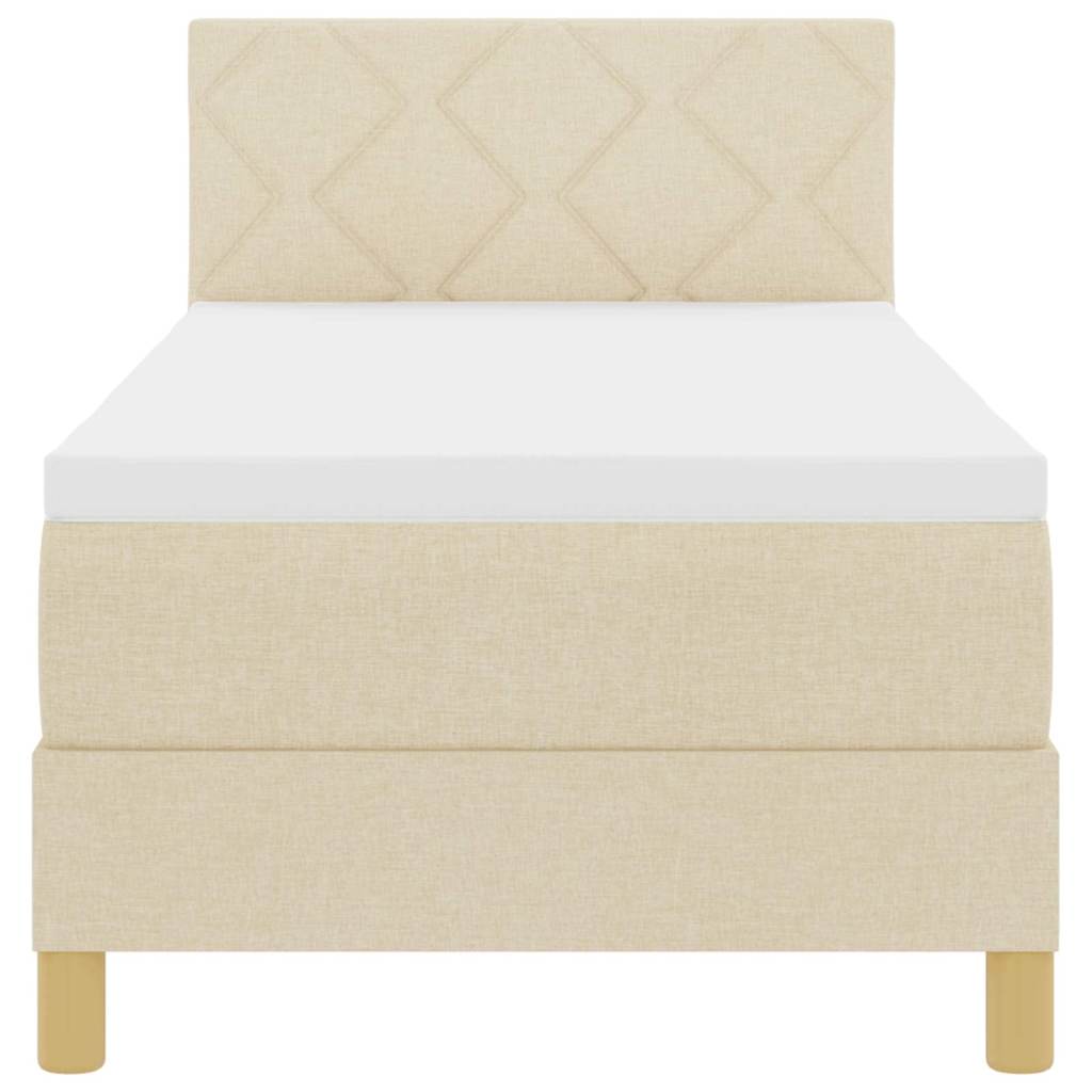 Box Spring Seng Med Madras Creme 80 X 200 Cm Stof - Billede 9