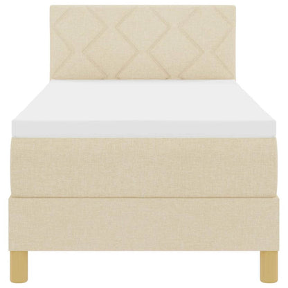 Box Spring Seng Med Madras Creme 80 X 200 Cm Stof - Billede 9