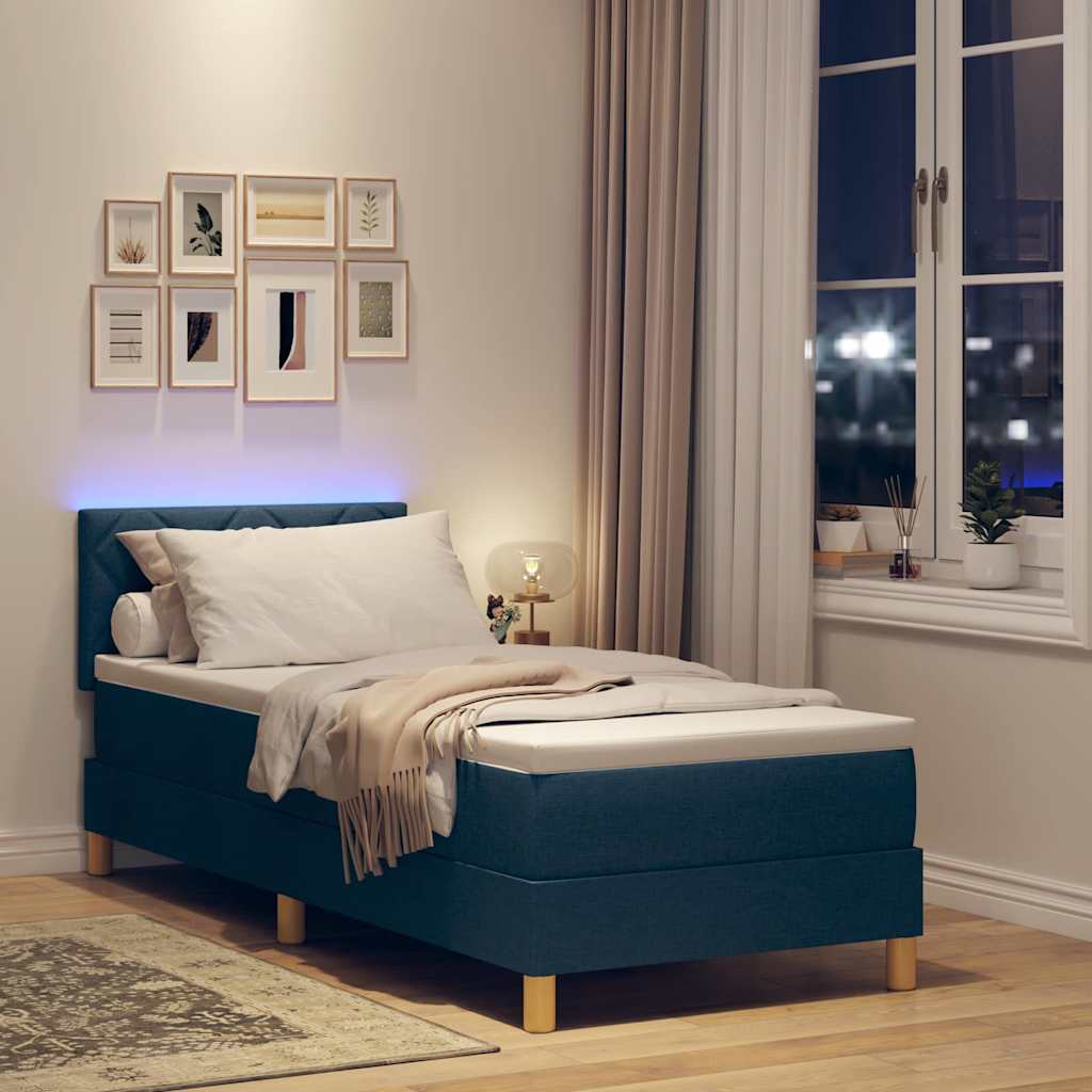 LED Box Spring Bed Med LED-lysstrimler Stof - Billede 5