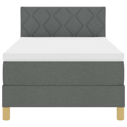 Box Spring Seng Med Madras Mørkegrå 90 X 190 Cm Stof - Billede 8