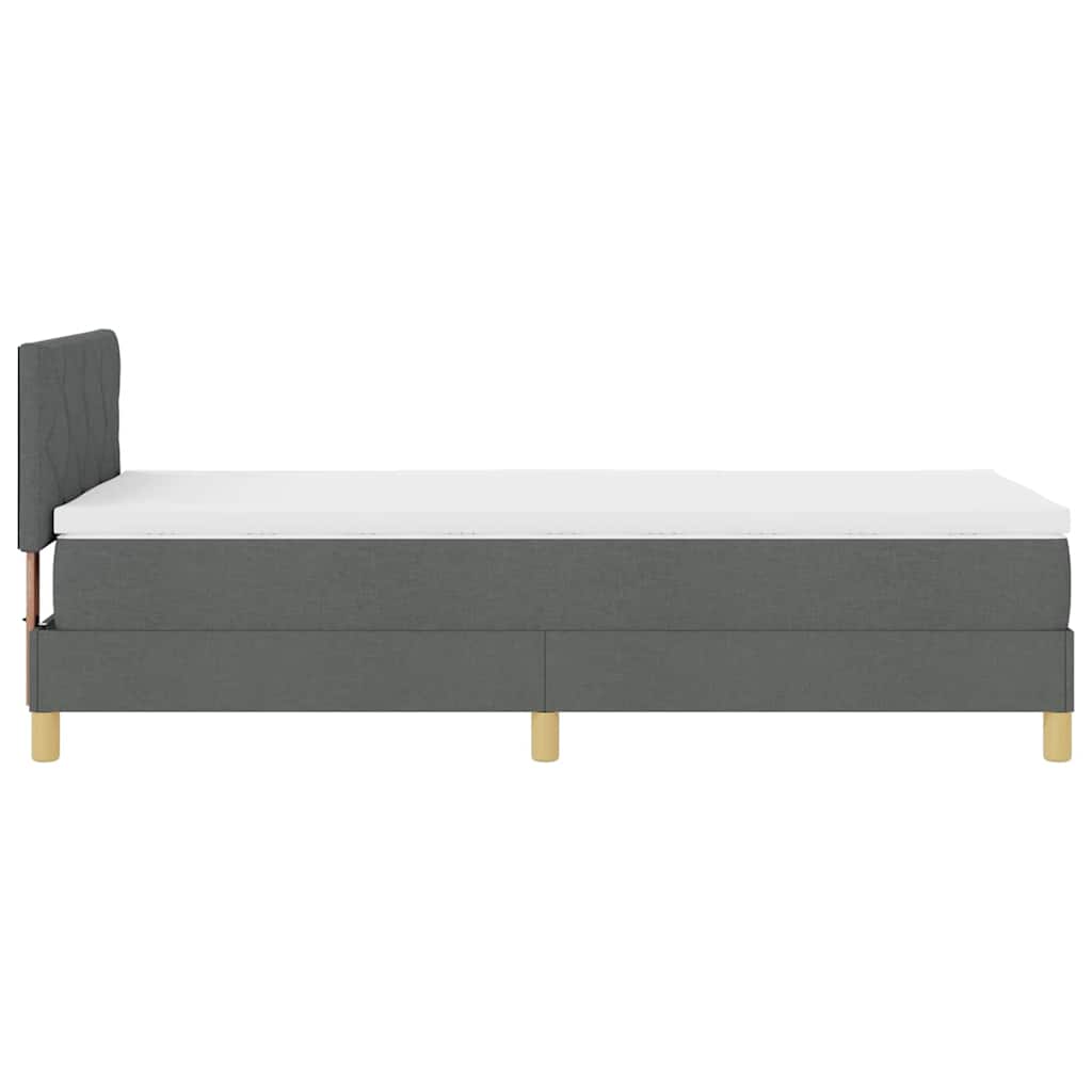 Box Spring Seng Med Madras Mørkegrå 90 X 190 Cm Stof - Billede 9
