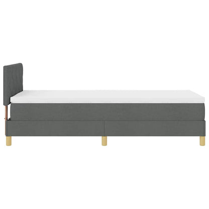 Box Spring Seng Med Madras Mørkegrå 90 X 190 Cm Stof - Billede 9