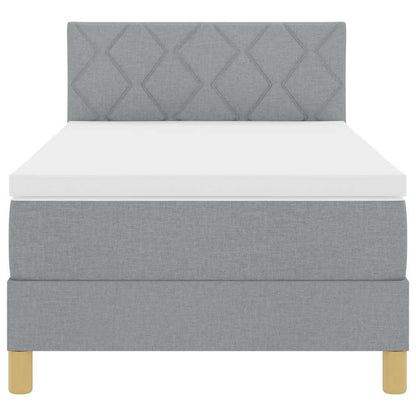 Box Spring Seng Med Madras Lysegrå 90 X 200 Cm Stof - Billede 8