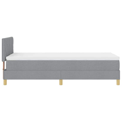 Box Spring Seng Med Madras Lysegrå 90 X 200 Cm Stof - Billede 9