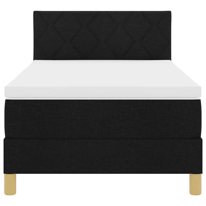 Box Spring Seng Med Madras Med Hovedgærde Sort 90 X 200 Cm Stof - Billede 8
