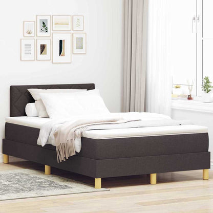 Box Spring Seng Med Madras Mørkebrun 120 X 190 Cm Stof - Hovedbillede